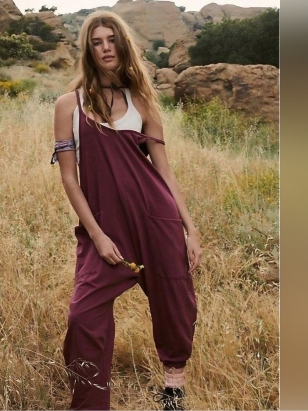 NWT Free People Hot Shot Onesie Pomegranate L Lg Large - Picture 2 of 4